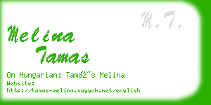 melina tamas business card